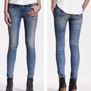 Rag & Bone Medium Wash Monument Mid Rise Skinny Leg Jeans Size 25
